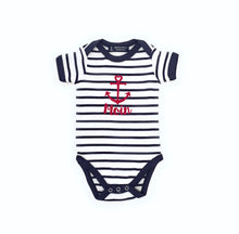 Lade das Bild in den Galerie-Viewer, Maritimer Baby Body Moin mit Anker – Weiß/Rot oder Weiß/Blau - MOPO-Shop