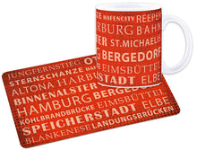 Lade das Bild in den Galerie-Viewer, Hamburg Frühstücks-Brettchen oder Becher Skyline und Letters - MOPO-Shop