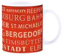 Lade das Bild in den Galerie-Viewer, Hamburg Frühstücks-Brettchen oder Becher Skyline und Letters - MOPO-Shop