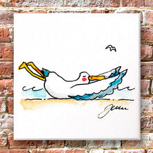 Lade das Bild in den Galerie-Viewer, Kunstedition Möwen-Yoga - neun verschiedene Motive auf Leinwand - MOPO-Shop