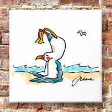 Lade das Bild in den Galerie-Viewer, Kunstedition Möwen-Yoga - neun verschiedene Motive auf Leinwand - MOPO-Shop
