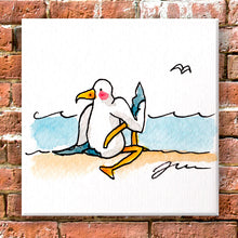 Lade das Bild in den Galerie-Viewer, Kunstedition Möwen-Yoga - neun verschiedene Motive auf Leinwand - MOPO-Shop