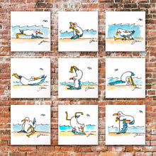 Lade das Bild in den Galerie-Viewer, Kunstedition Möwen-Yoga - neun verschiedene Motive auf Leinwand - MOPO-Shop