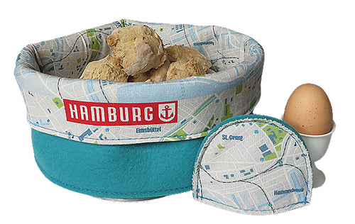Hübscher Brotkorb mit Hamburg Stadtplan - MOPO-Shop