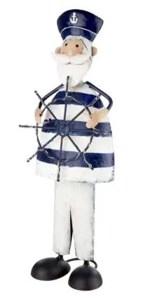 Metall-Figur Kapitän Bjarne mit LED-Steuerrad