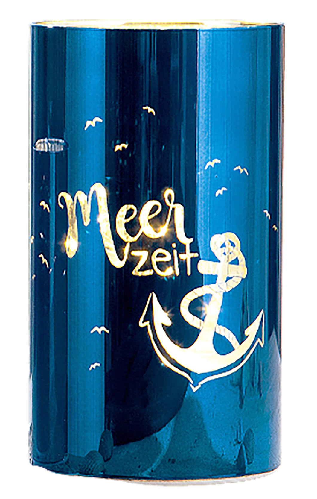 LED-Leuchter Meerzeit oder Nordlicht aus Glas mit Timer