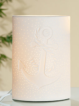 Porzellan-Lampe Ellipse mit Anker-Motiv - MOPO-Shop