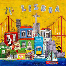 Lade das Bild in den Galerie-Viewer, Kunstdruck: Farbenfrohes Lissabon Bild
